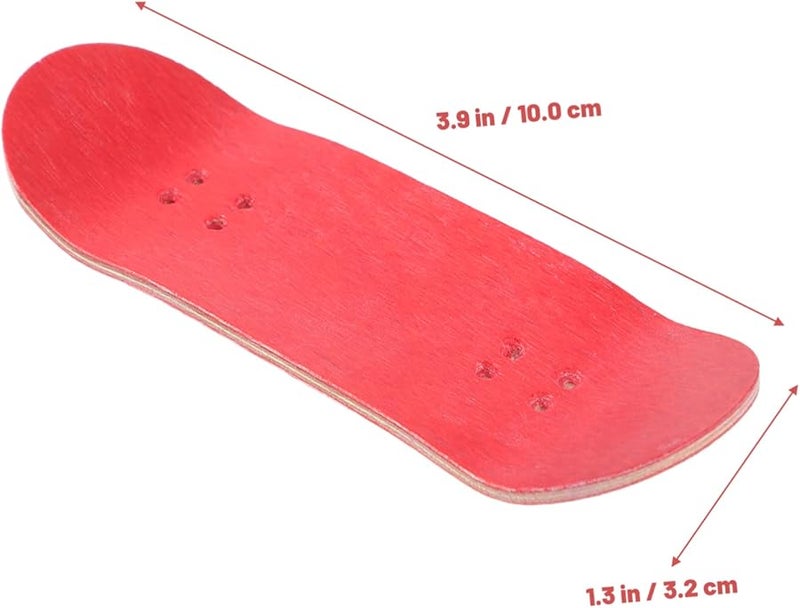 Red Professional Wooden Finger Skateboard Dual Sided Stained Maple Deck for Fingertip Movement and Early Education - Image 2